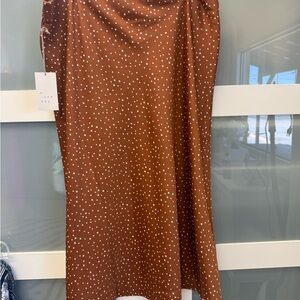 Target Brown Polka Dot Midi Skirt